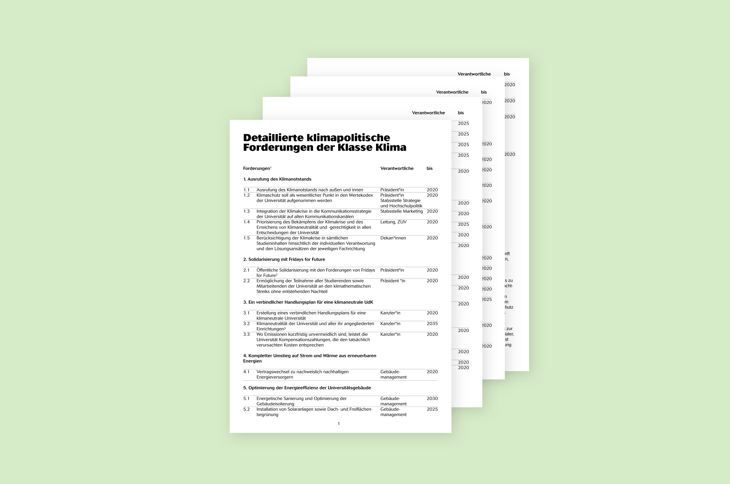 Klimapolitische Forderungen an die UdK